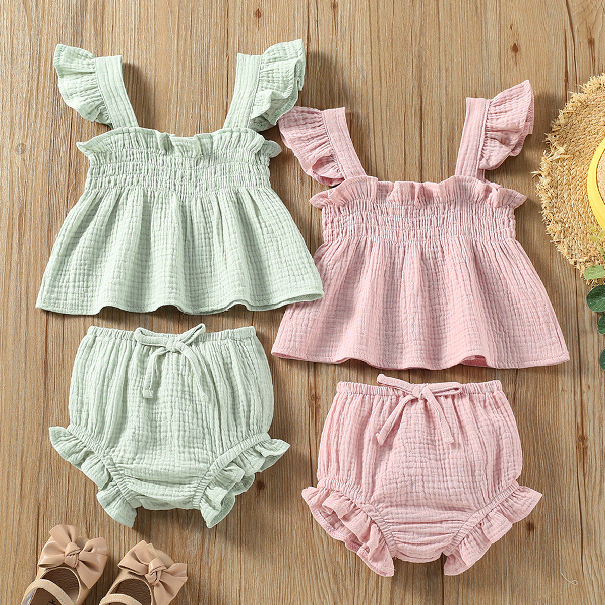 Girls' Summer Set – Sling Top & Hot Shorts