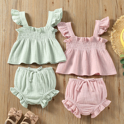 Girls' Summer Set – Sling Top & Hot Shorts