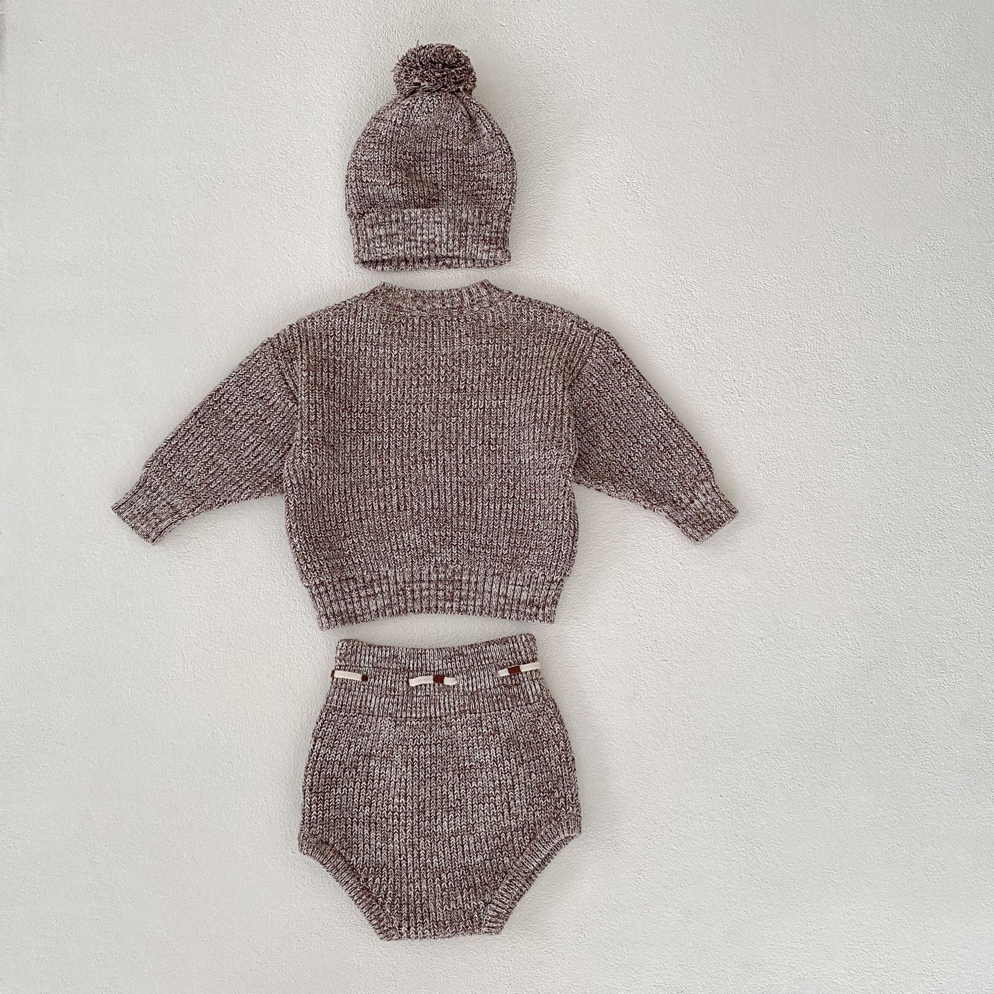 Baby 3-Piece Pullover & Knitted Hat Set