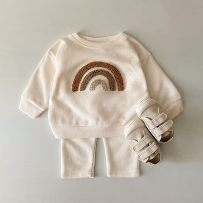 Newborn Embroidered Long Sleeve Two-Piece Set