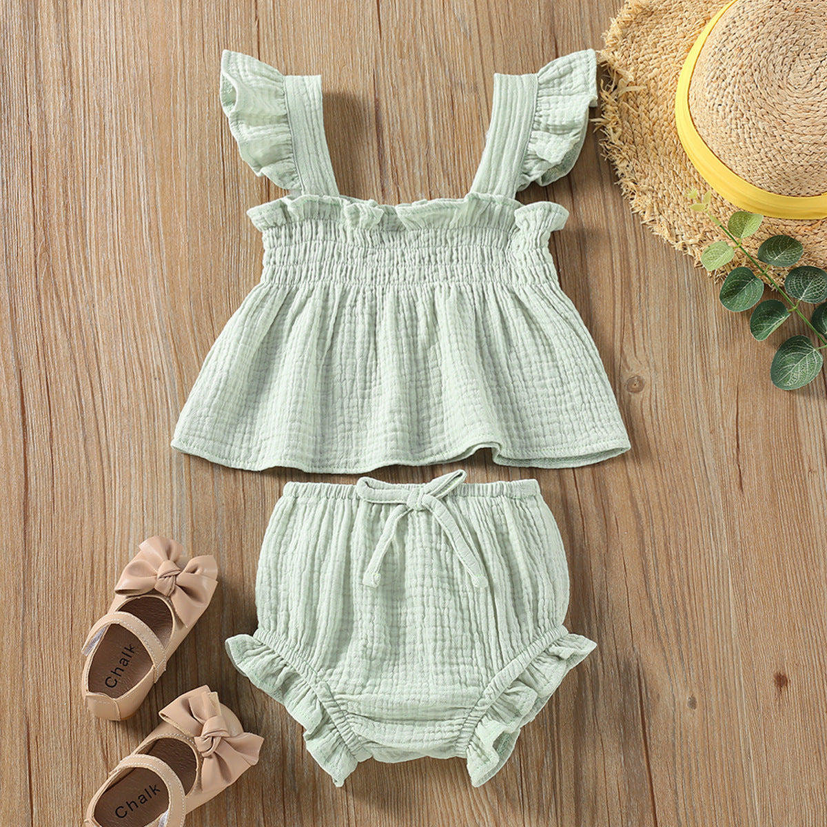 Girls' Summer Set – Sling Top & Hot Shorts