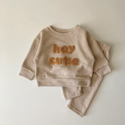 Newborn Embroidered Long Sleeve Two-Piece Set