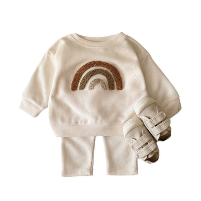 Newborn Embroidered Long Sleeve Two-Piece Set
