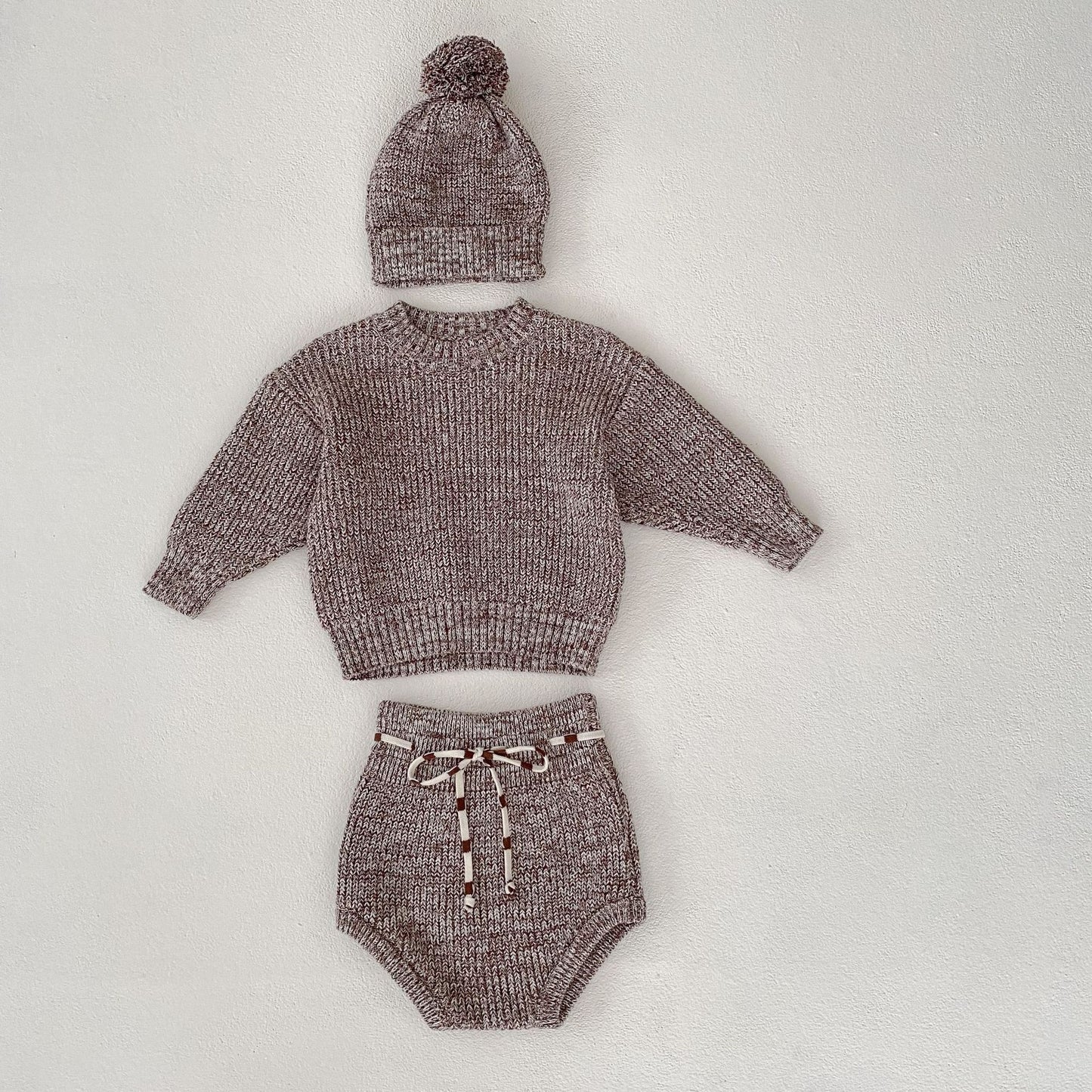 Baby 3-Piece Pullover & Knitted Hat Set