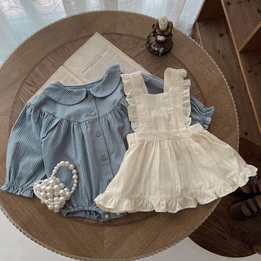 Infant Plaid Romper & Sling Set