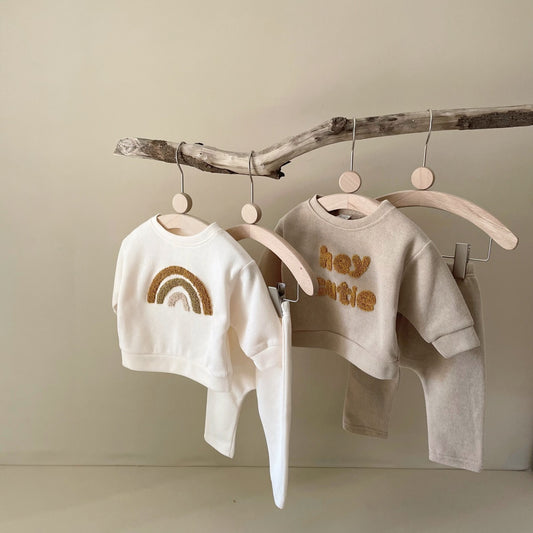 Newborn Embroidered Long Sleeve Two-Piece Set