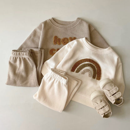 Newborn Embroidered Long Sleeve Two-Piece Set