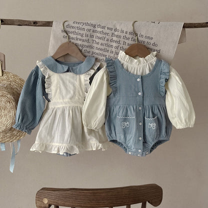 Infant Plaid Romper & Sling Set